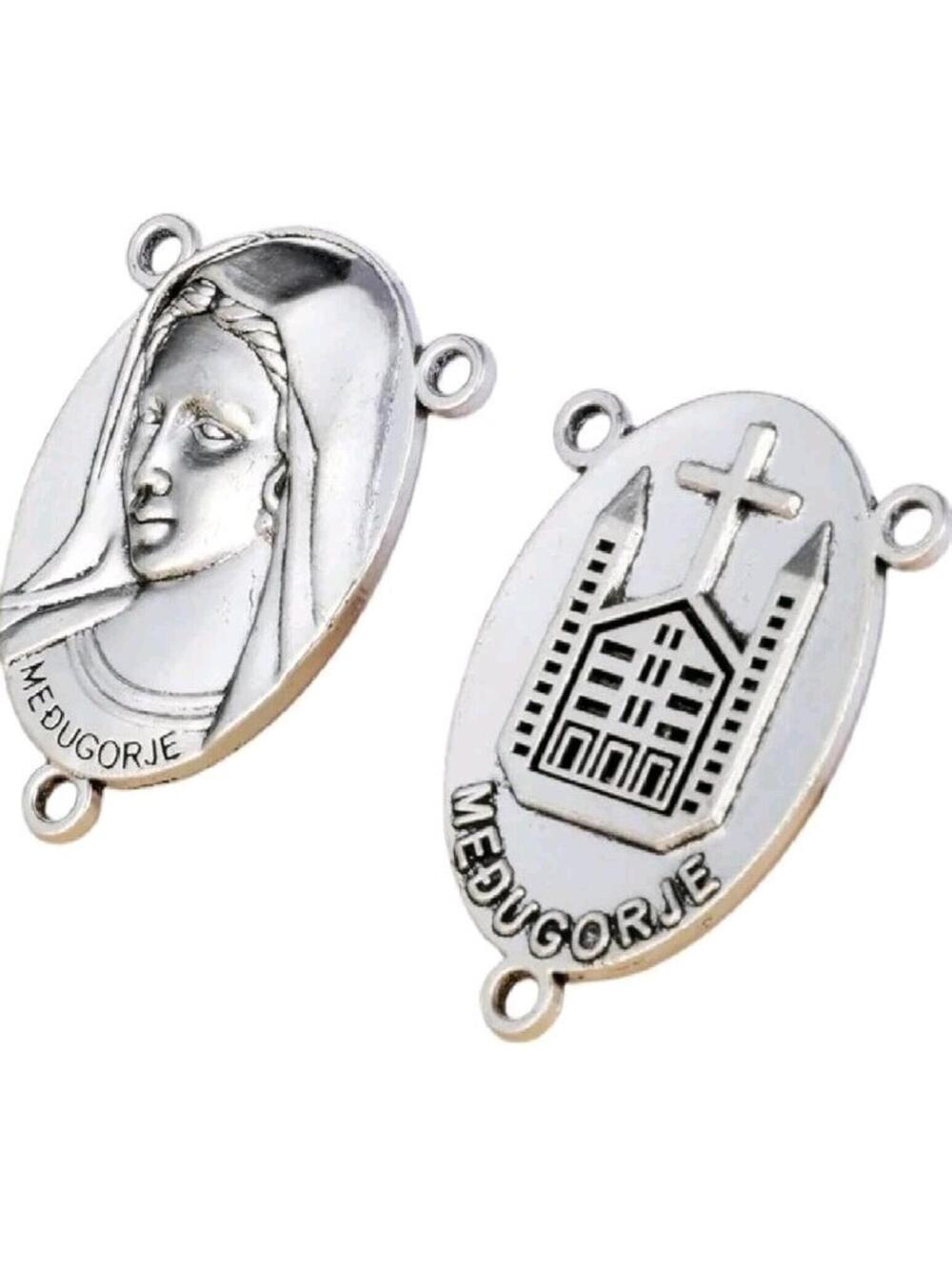 Lady Of Medjugorje Medal Rosary Center For Rosary DIY Decoration Jewelry 5 Pcs
